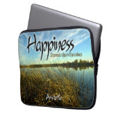 Aristoteles inspirierendes Zitat "Glück" Laptopschutzhülle (Vorderseite Links)