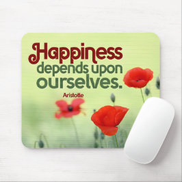 Aristoteles inspirierendes Zitat "Glück" Mousepad