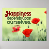 Aristoteles inspirierendes Zitat "Glück" Poster (Vorne)