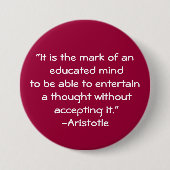 Aristoteles-Klugheit Zitat Button (Vorderseite)