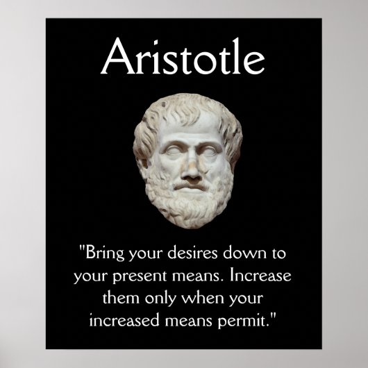 Aristoteles - Kontrolle und Geldangebot Poster (Vorne)