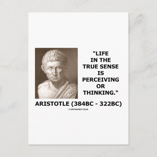 Aristoteles Leben Wahre Sinneswahrnehmung oder Den Postkarte (Vorderseite)