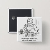 Aristoteles' Leitfaden für Mäßigung Button (Vorne & Hinten)