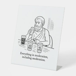 Aristoteles' Leitfaden für Mäßigung Sockelschild