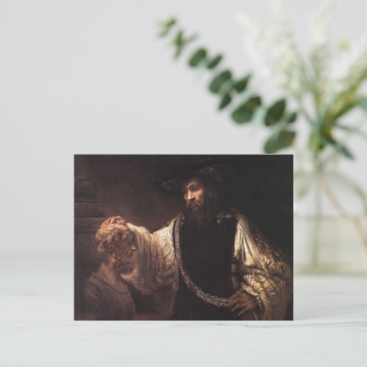 Aristoteles mit einer Büste Homer Postkarte (Stehend Vorderseite)