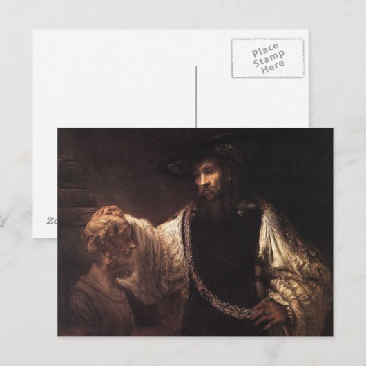 Aristoteles mit einer Büste Homer Postkarte (Vorne/Hinten)