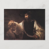 Aristoteles mit einer Büste Homer Postkarte (Vorderseite)