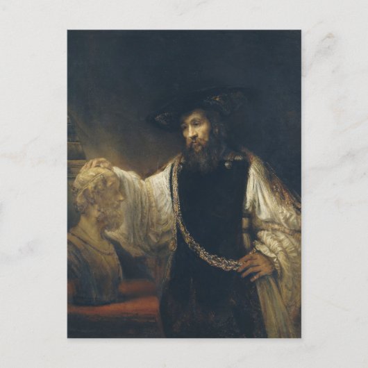 Aristoteles mit einer Büste Homer von Rembrandt Postkarte (Vorderseite)