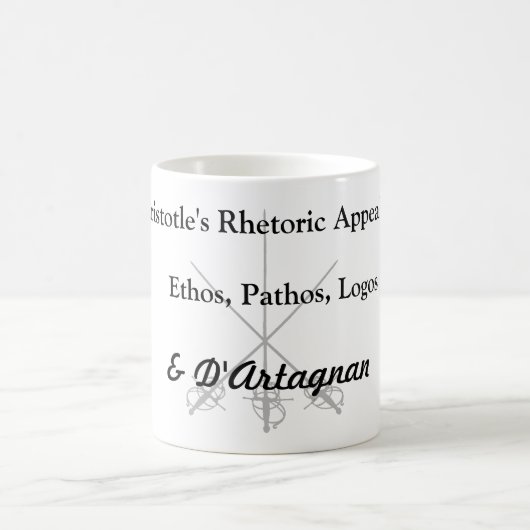 Aristoteles Rhetorik-Berufungen Kaffeetasse (Mittel)