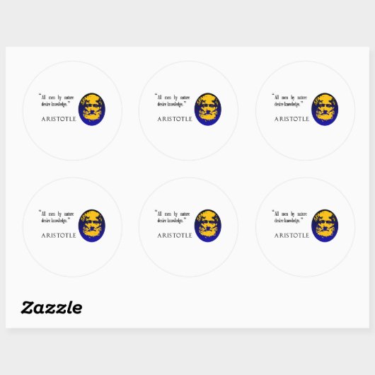 Aristoteles über Wissenskleber Runder Aufkleber (Blatt)