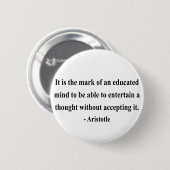 Aristoteles-Zitat 1a Button (Vorne & Hinten)