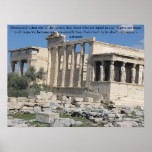 Aristoteles-Zitat mit Foto der Akropolises Poster