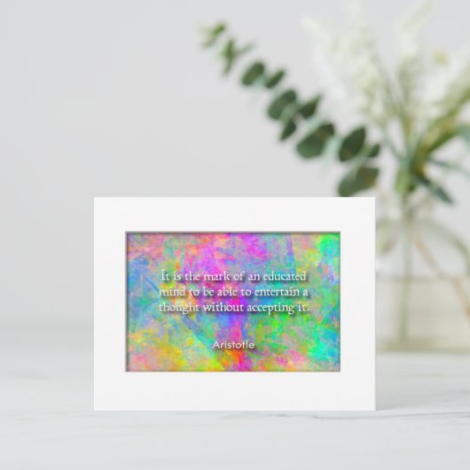 Aristoteles Zitat Postkarte (Stehend Vorderseite)