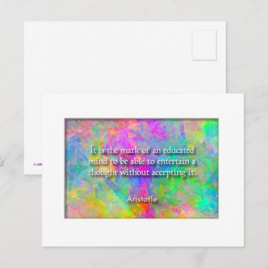 Aristoteles Zitat Postkarte (Vorne/Hinten)