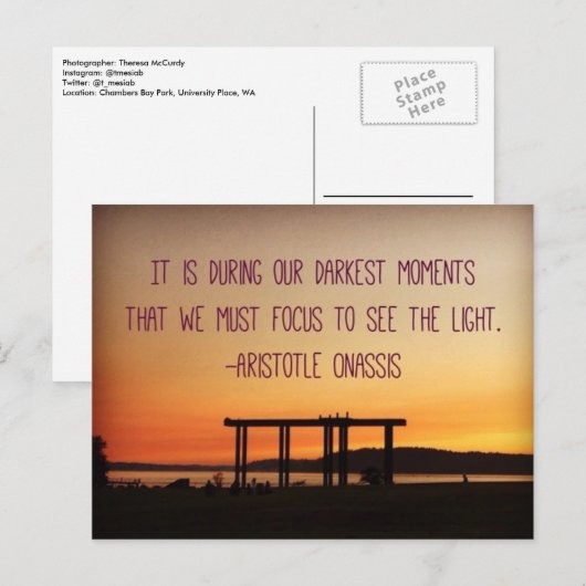 Aristoteles Zitat Postkarte (Vorne/Hinten)