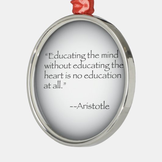 Aristoteles-Zitat Silbernes Ornament (Links)