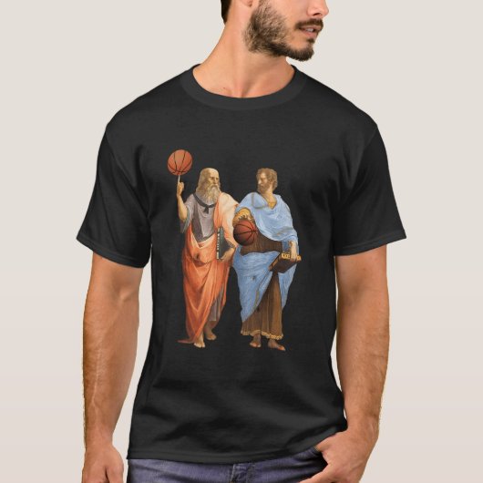 Aristotle And Plato With Basketballs Philosophy Ma T-Shirt (Vorderseite)