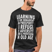 Aristotle Importance of Learning Quote T-Shirt (Vorderseite)