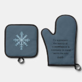 Aristotle Winter Quote Decor For Home Ofenhandschuh & Topflappen-Set (Vorderseite)