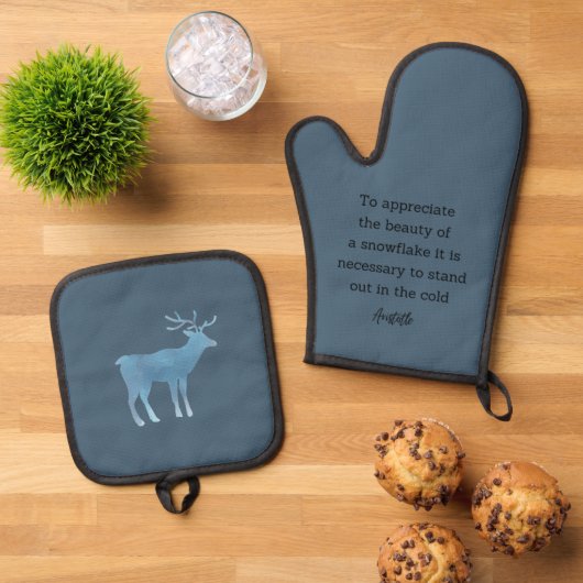 Aristotle Winter Quote Decor For Home Ofenhandschuh & Topflappen-Set (Oben Unten)