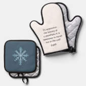 Aristotle Winter Quote Decor For Home Ofenhandschuh & Topflappen-Set (Vorderseite/Rückseite)