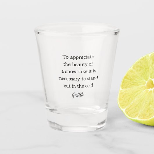 Aristotle Winter Quote Decor For Home Schnapsglas (Vorderseite)