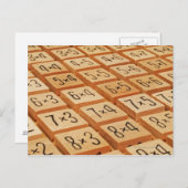 Arithmetik. Multiplikationszeitpunkte aus Holz Postkarte (Vorne/Hinten)