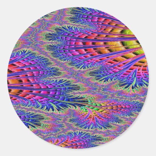 Arithmetisches Chickweed-Fraktal Design 6 Runder Aufkleber (Vorderseite)