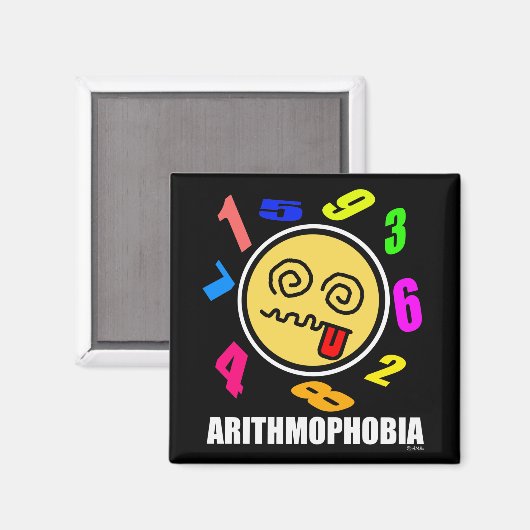 Arithmophobie Magnet (Vorderseite/Rückseite)