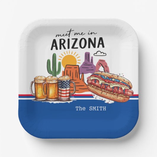 Arizona 4. Juli-Feier Pappteller (Vorderseite)