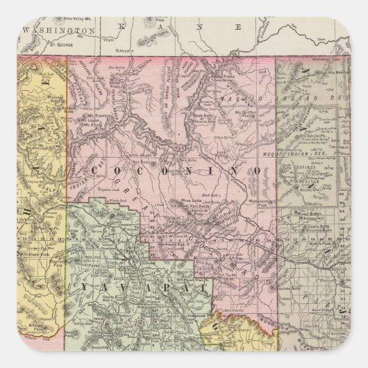 Arizona 4 quadratischer aufkleber (Vorderseite)