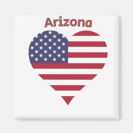 Arizona American Flag Herz Magnet (Vorne)