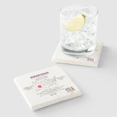 Arizona American Staat auf einer Karte und nützlic Steinuntersetzer (Seitenansicht)