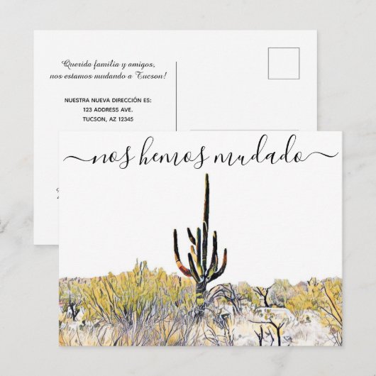 Arizona Anuncio de Mudanza Postkarte (Vorne/Hinten)