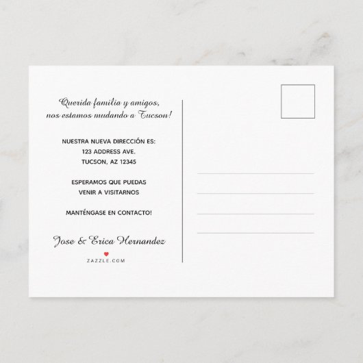 Arizona Anuncio de Mudanza Postkarte (Rückseite)