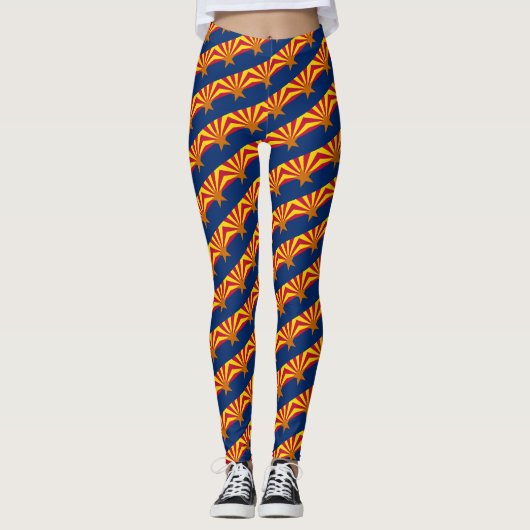 Arizona & Arizona Flag, USA Mode, Reise/Sport Leggings (Vorderseite)