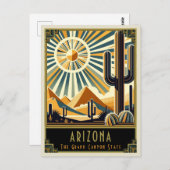 Arizona | Art Deco Postkarte (Vorne/Hinten)
