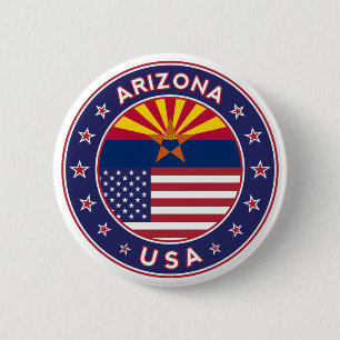 Arizona, Aufkleber Arizona, Staaten der USA Button