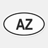 Arizona "AZ" Ovaler Aufkleber (Vorderseite)