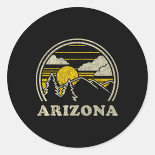 Arizona Az T-Shirt Vintage Wandern Berge Tee Runder Aufkleber