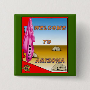Arizona begrüßt Obama Button