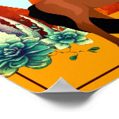 Arizona ~ Berge, Kakteen und Pferdewüste Poster (Ecke)