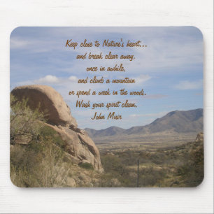 Arizona Berge/Landschaft-mit Naturzitat. Mousepad