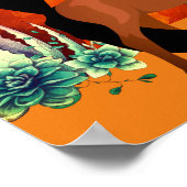 Arizona ~ Berge, Wüste, Pferd und Vollmond Poster (Ecke)