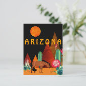 Arizona ~ Berge, Wüste, Pferd und Vollmond Postkarte (Stehend Vorderseite)