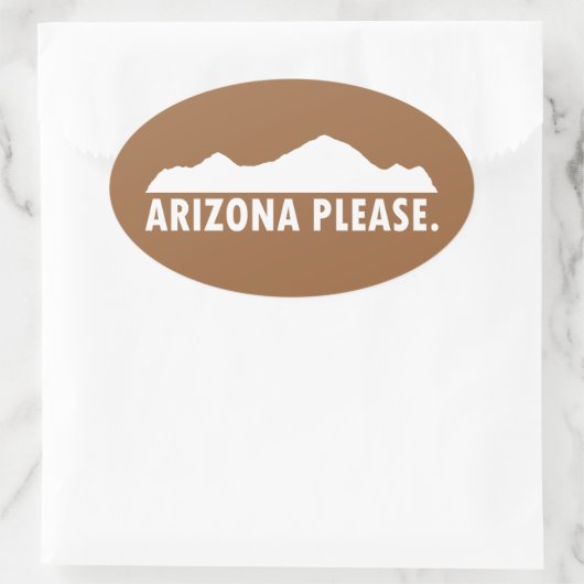 Arizona Bitte Ovaler Aufkleber (Tasche)