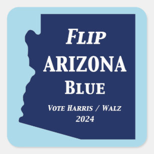 Arizona Blue im Jahr 2024 gedreht Quadratischer Aufkleber