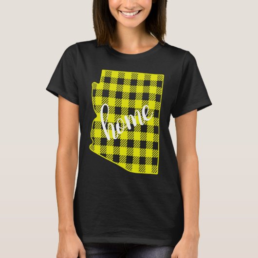 Arizona Buffalo Plaid Home State Country Yellow Pl T-Shirt (Vorderseite)