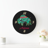 Arizona Buffalo Totem Wall Clock Große Wanduhr (Zuhause)