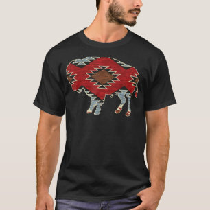 Arizona Büffel Azteken Indianer Südwest-Muster T-Shirt